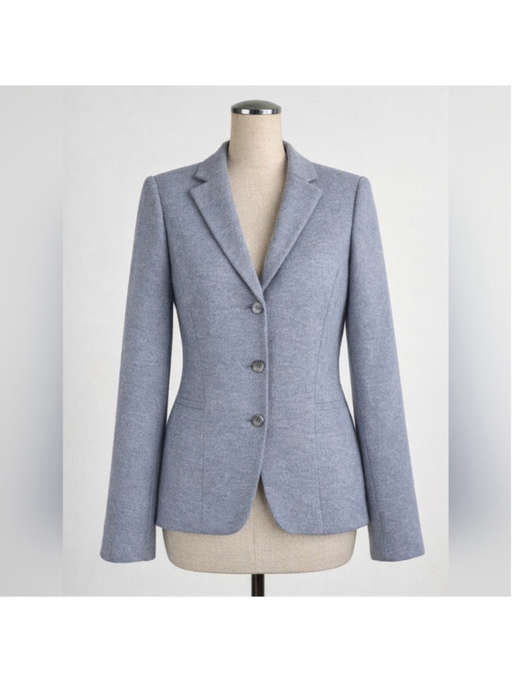 Sunny Choi Grey Wool Blazer Women Tailored Jacket Minimal Classic Workwear